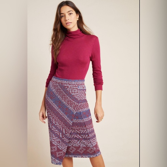 Anthropologie Maeve Carolina Knit Pencil Skirt XS - Picture 1 of 9